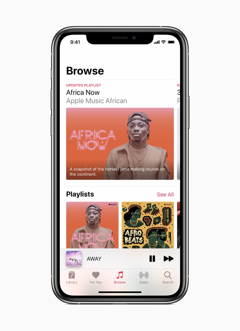 Apple iphone 11 pro africa music browse screen 04212020 800