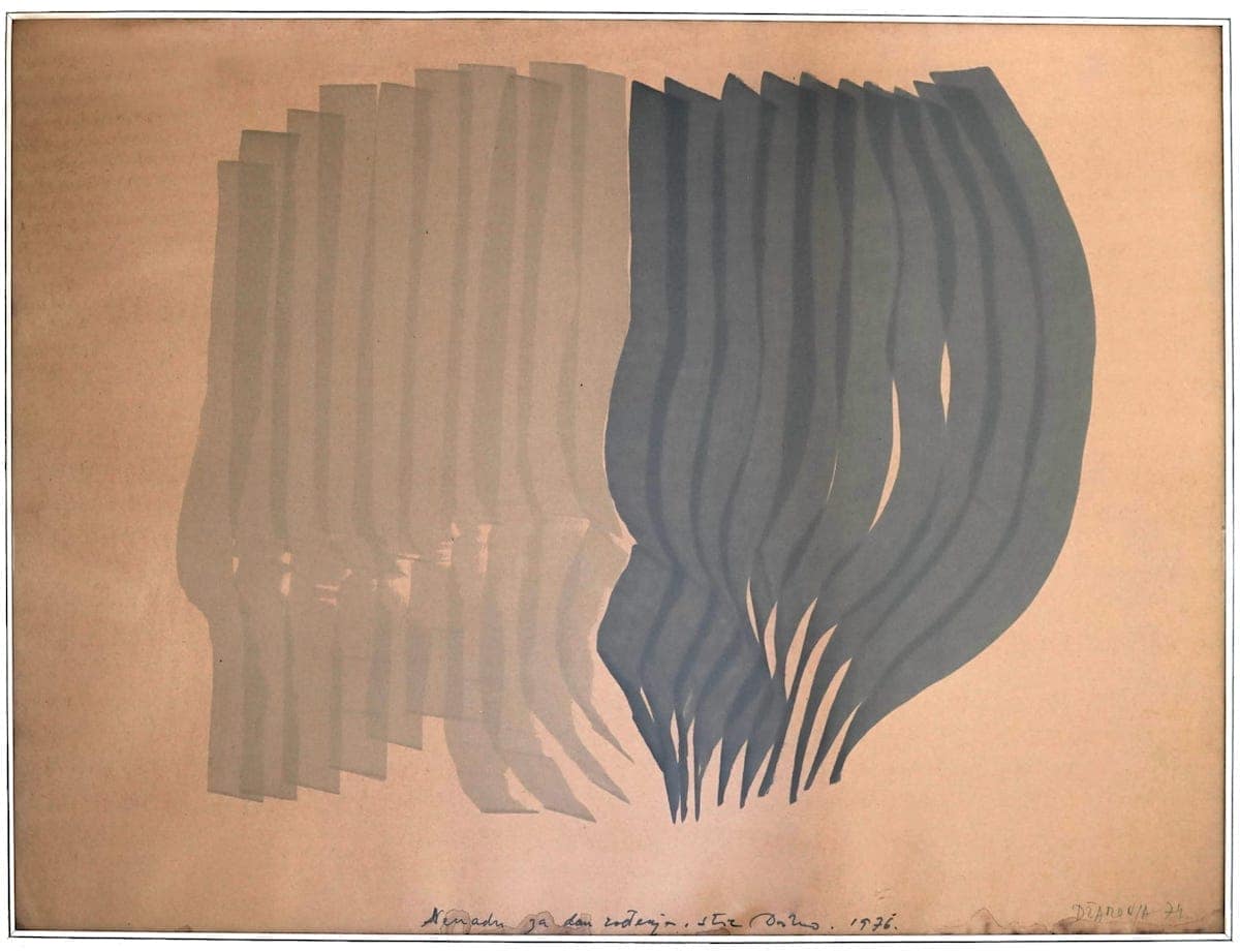Dusan Dzamonja IDN 3922 flomaster na papiru 70 x 100 cm 1974.